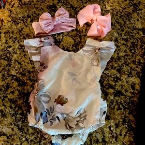 Adjustable floral romper
